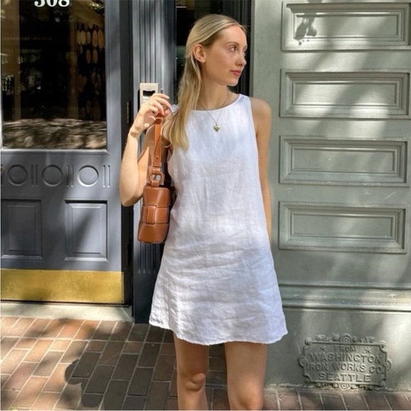 Reformation Jessi Linen Mini Dress in White 12